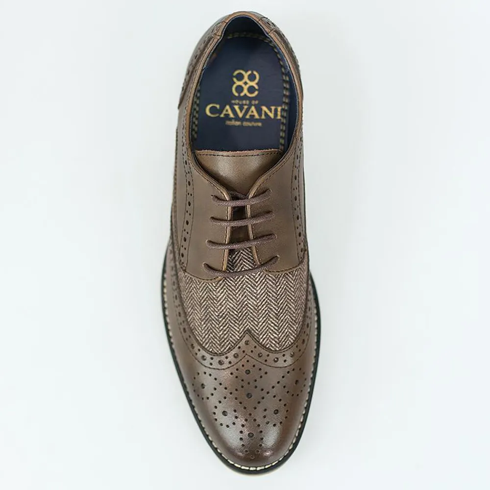 Cavani Horatio Brown Tweed Brogues