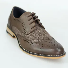 Cavani Horatio Brown Tweed Brogues