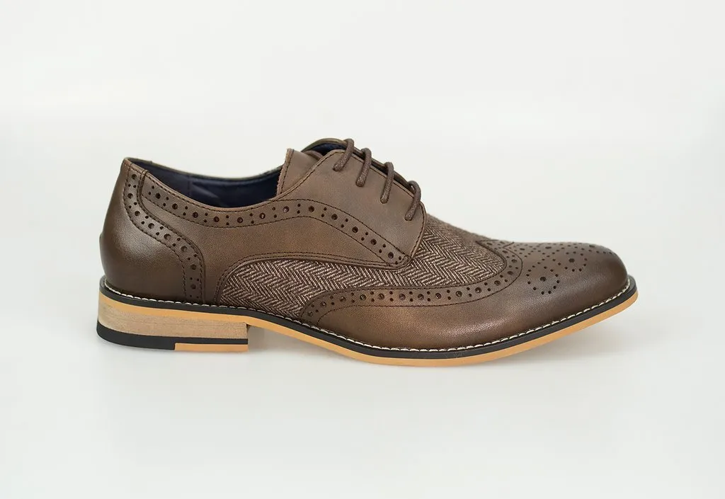 Cavani Horatio Brown Tweed Brogues