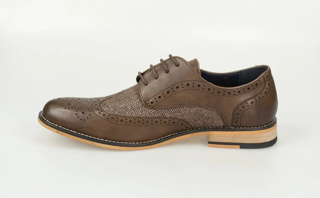 Cavani Horatio Brown Tweed Brogues