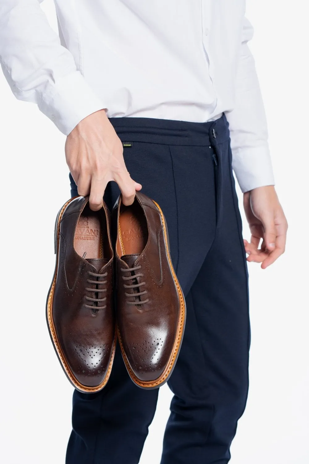 Cavani Signature Brogues Brentwood Brown Leather Shoes