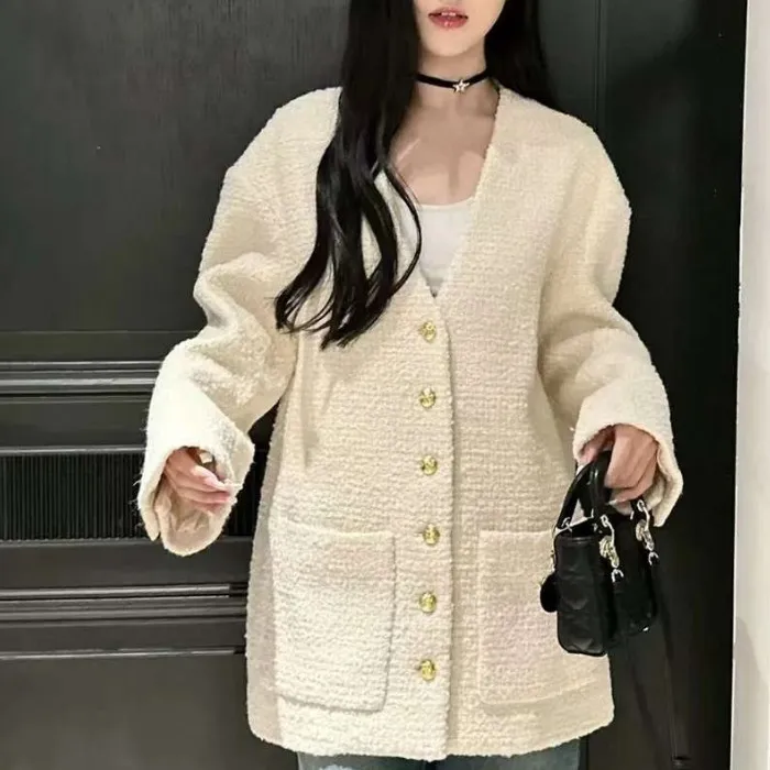 Celine | Bouclé Tweed Cashmere Cardigan