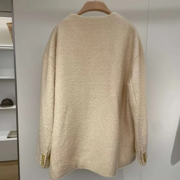 Celine | Bouclé Tweed Cashmere Cardigan