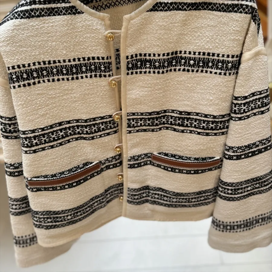 Celine baja cardigan striped tweed