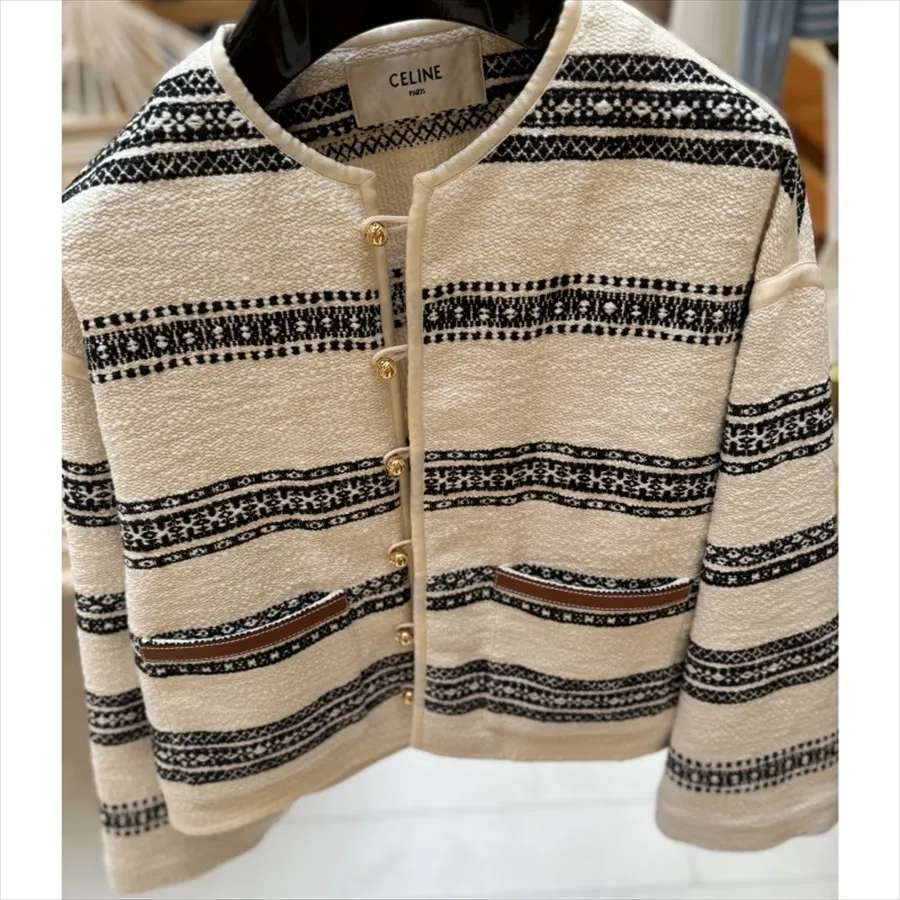 Celine baja cardigan striped tweed