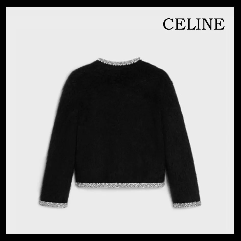 Celine embroidered cardigan in brushed mohair - Shop now!