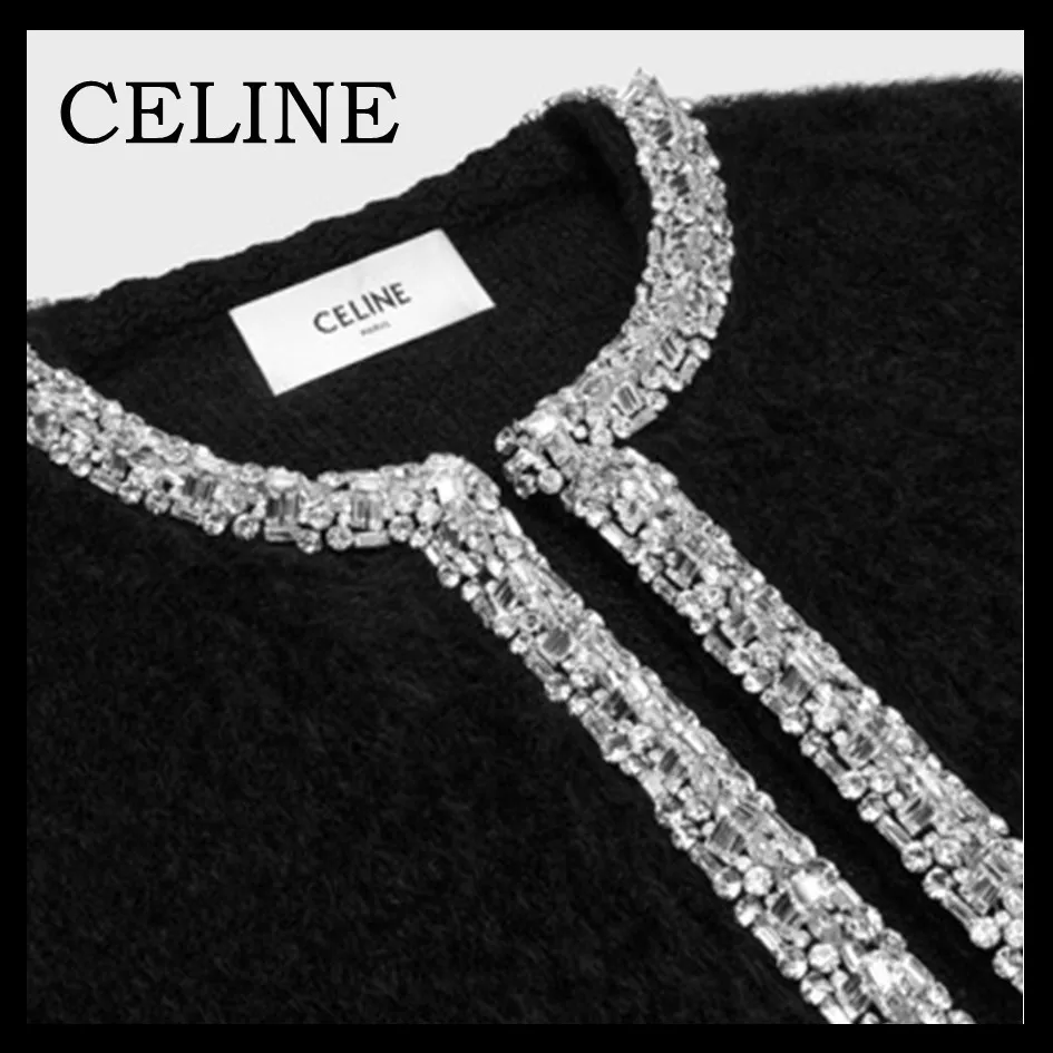 Celine embroidered cardigan in brushed mohair - Shop now!