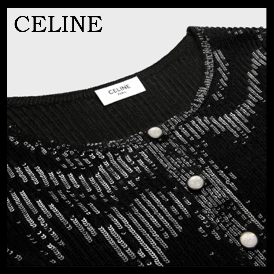 Celine light mohair embroidered cardigan