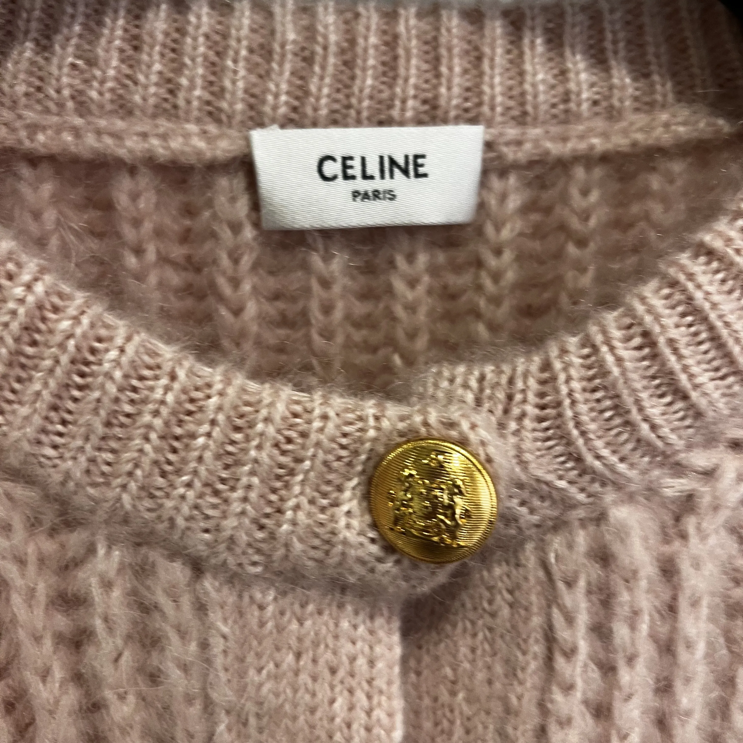 Celine ribbed mohair silk cardigan