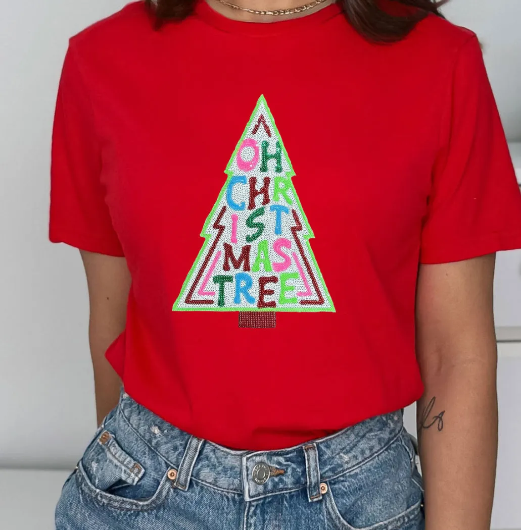 Christmas Tree T-shirt - Red