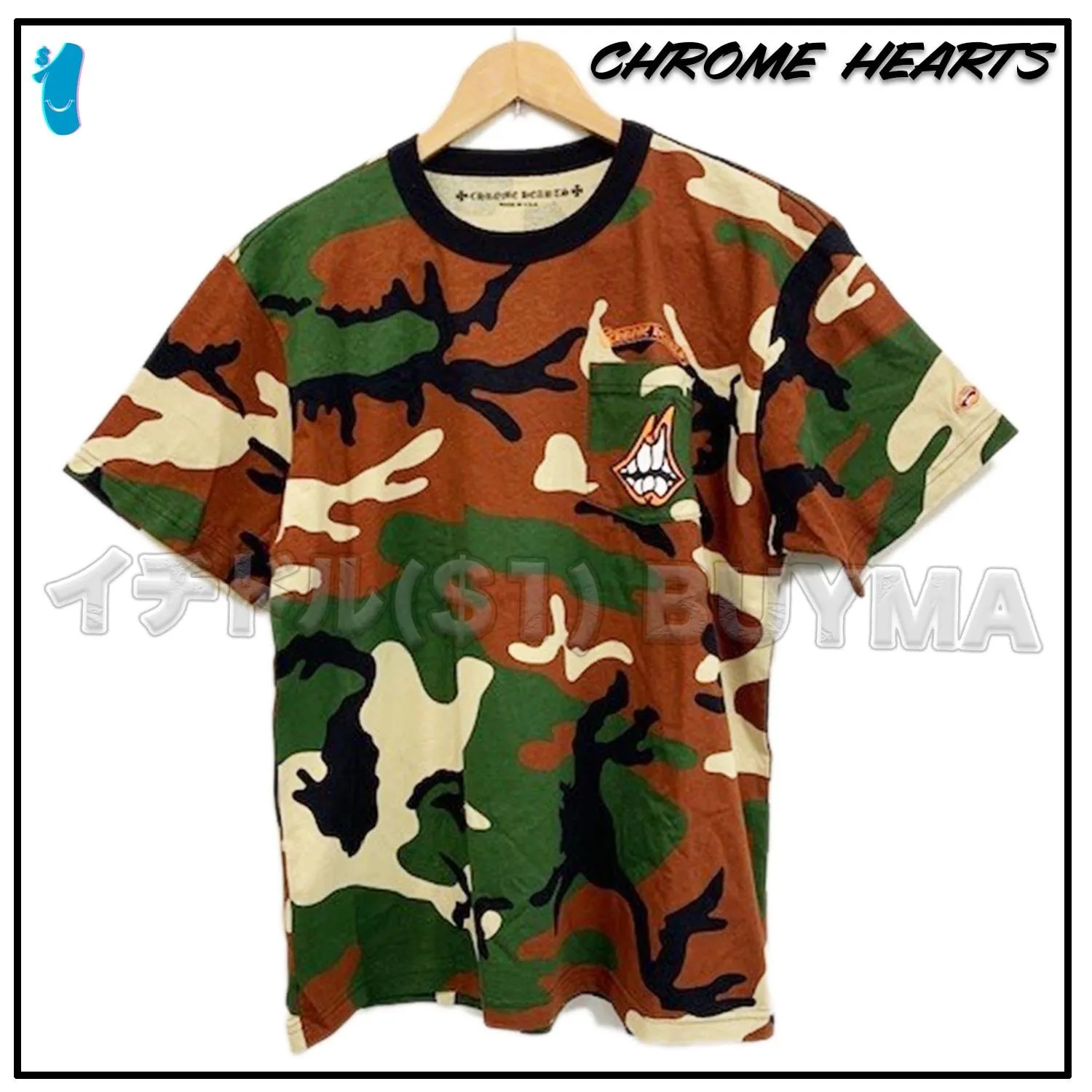 CHROME HEARTS  |Camouflage Unisex Street Style Cotton Short Sleeves Logo