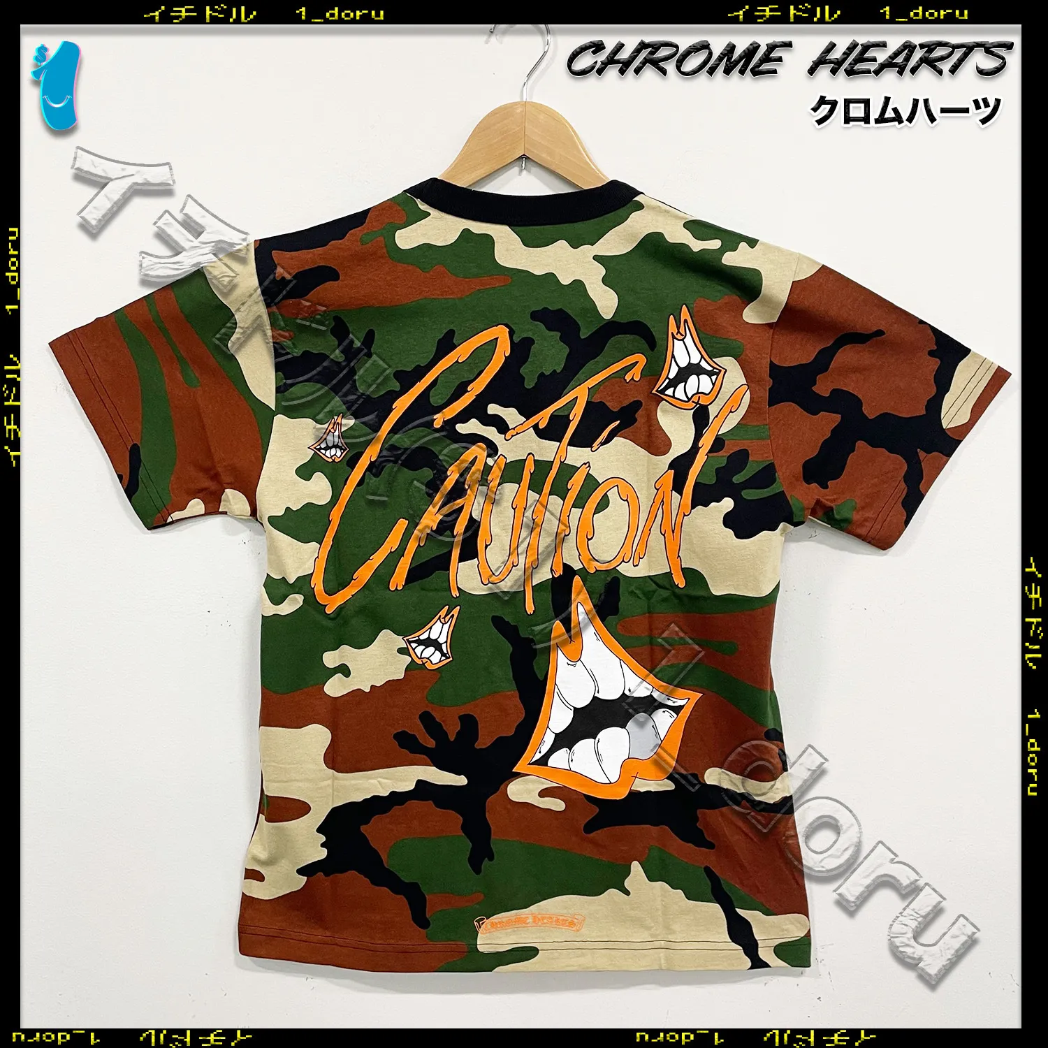 CHROME HEARTS  |Camouflage Unisex Street Style Cotton Short Sleeves Logo