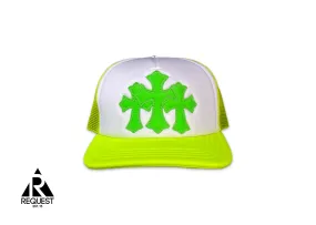 Chrome Hearts Triple Cross Trucker Miami Exclusive Lime Green