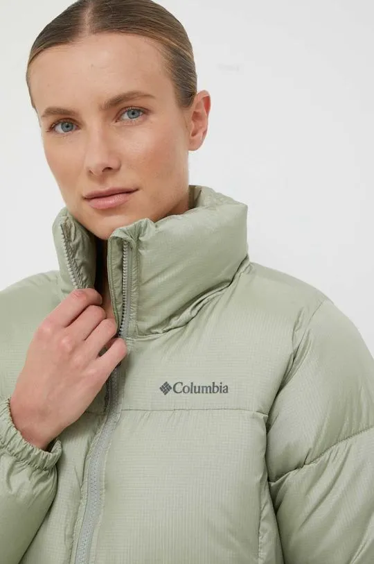 Columbia jacket Puffect Cropped Jacket women's green color 2002491