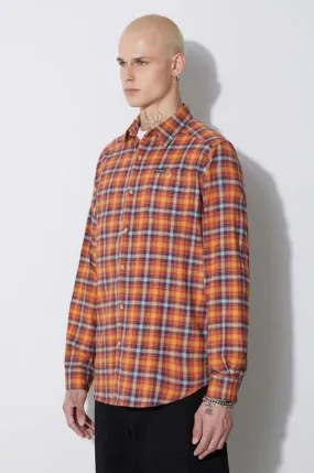 Columbia shirt Cornell Woods Flannel LS men's orange color 1617951