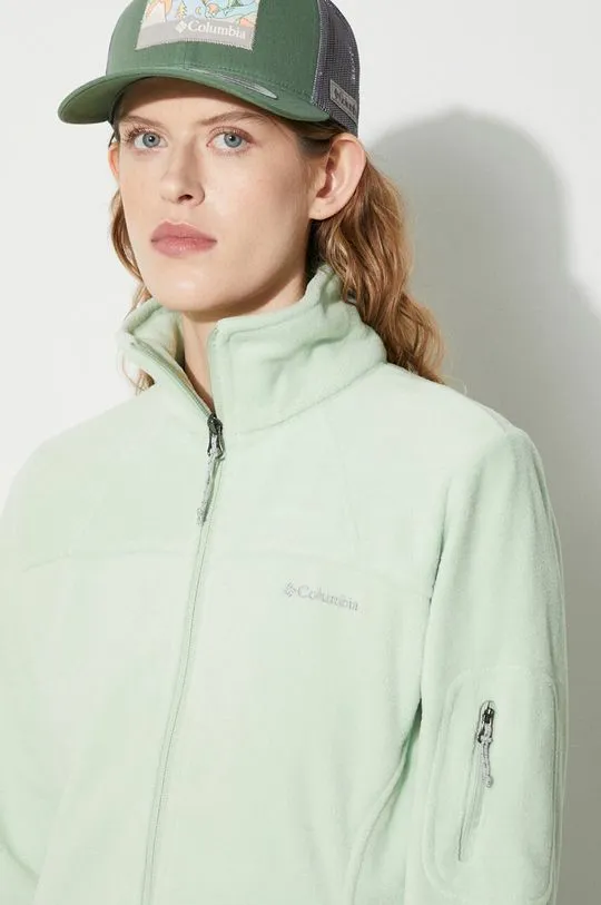 Columbia sports sweatshirt Fast Trek II women's green color