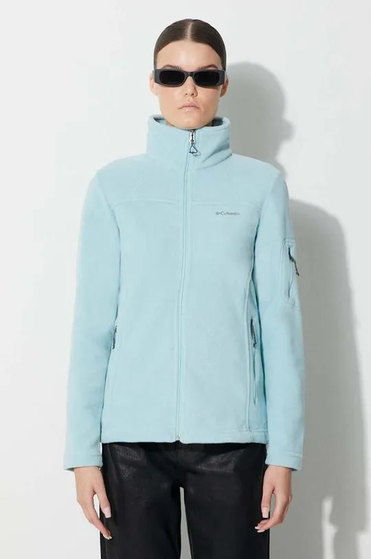 Columbia sports sweatshirt Fast Trek II women's turquoise color