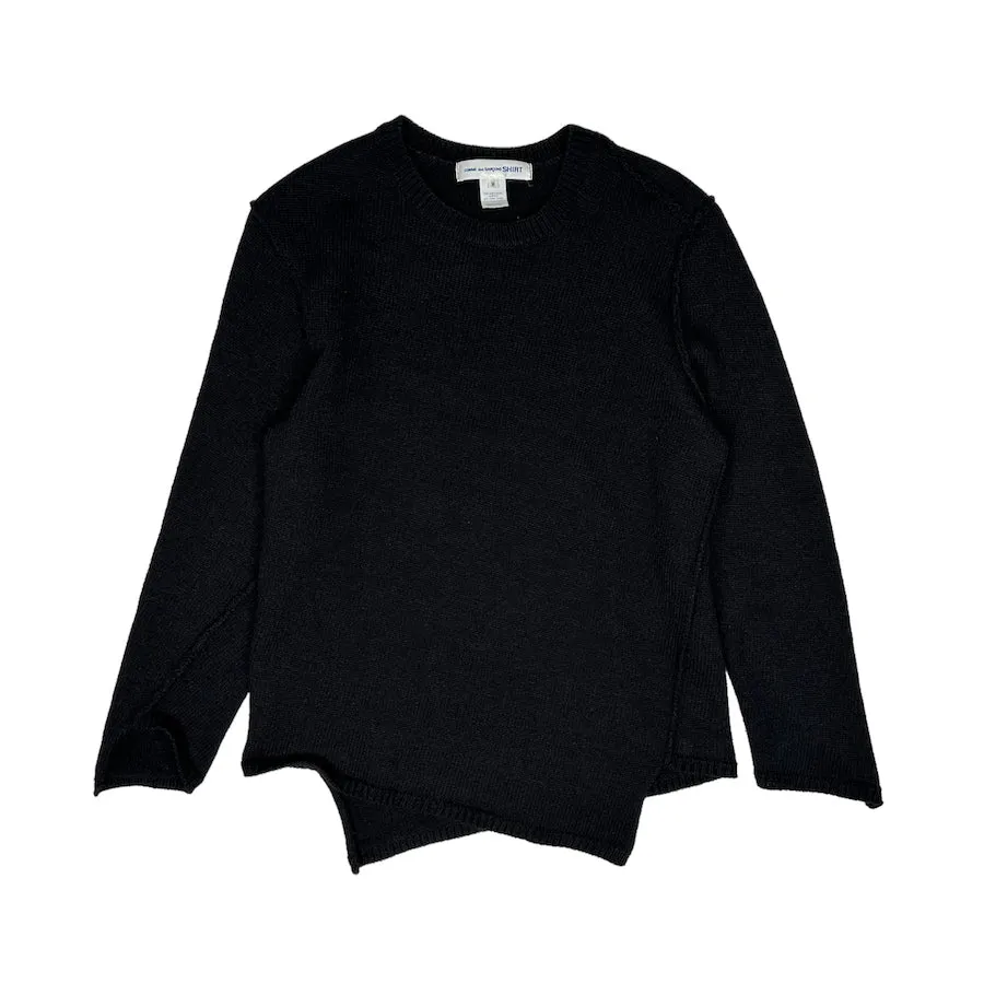 COMME DES GARCONS SHIRT ASYMMETRICAL KNIT - BLACK