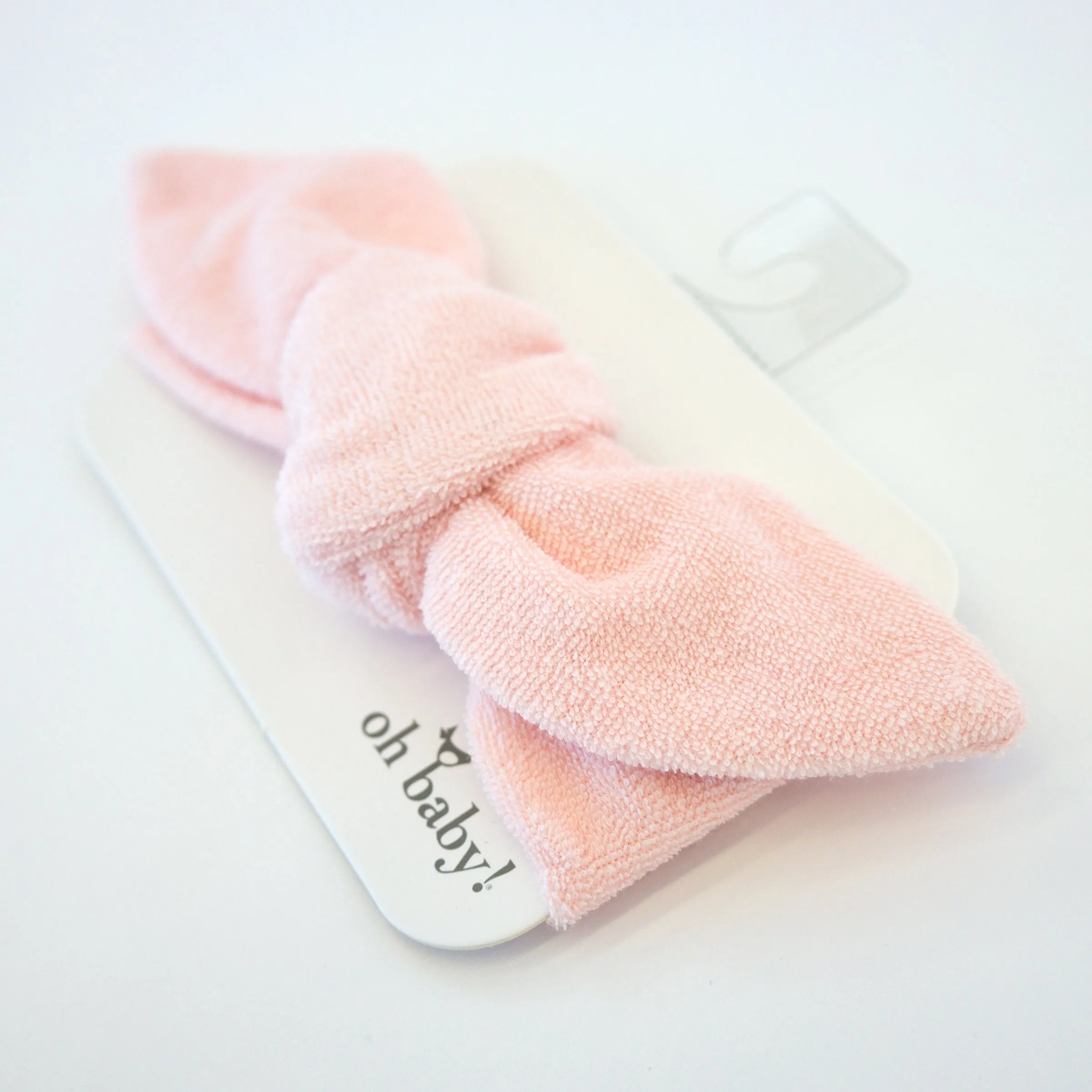 Cotton Terry Tie Turban - Pale Pink