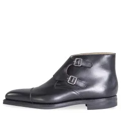 Crockett & Jones black calf leather boots, Camberley