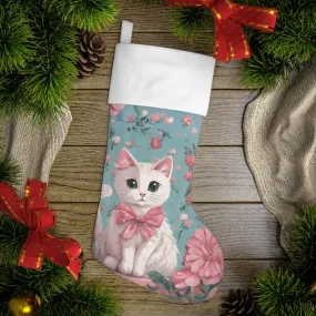 Cute Vintage Cat Christmas Stocking