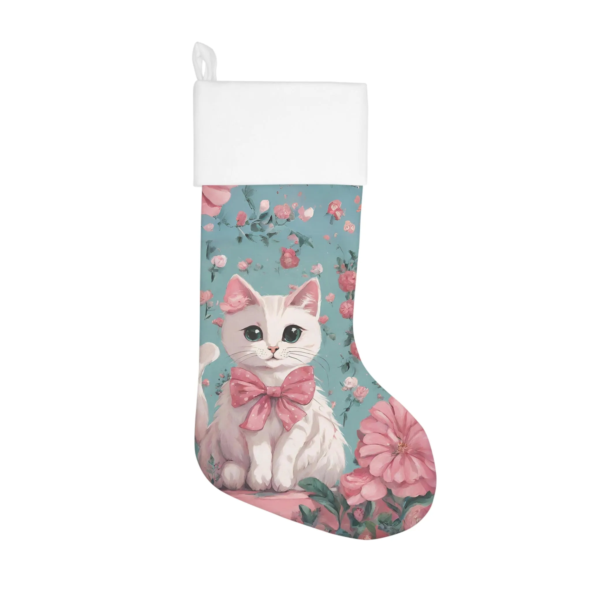 Cute Vintage Cat Christmas Stocking