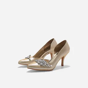 Cynthia Gold Glitter Heels