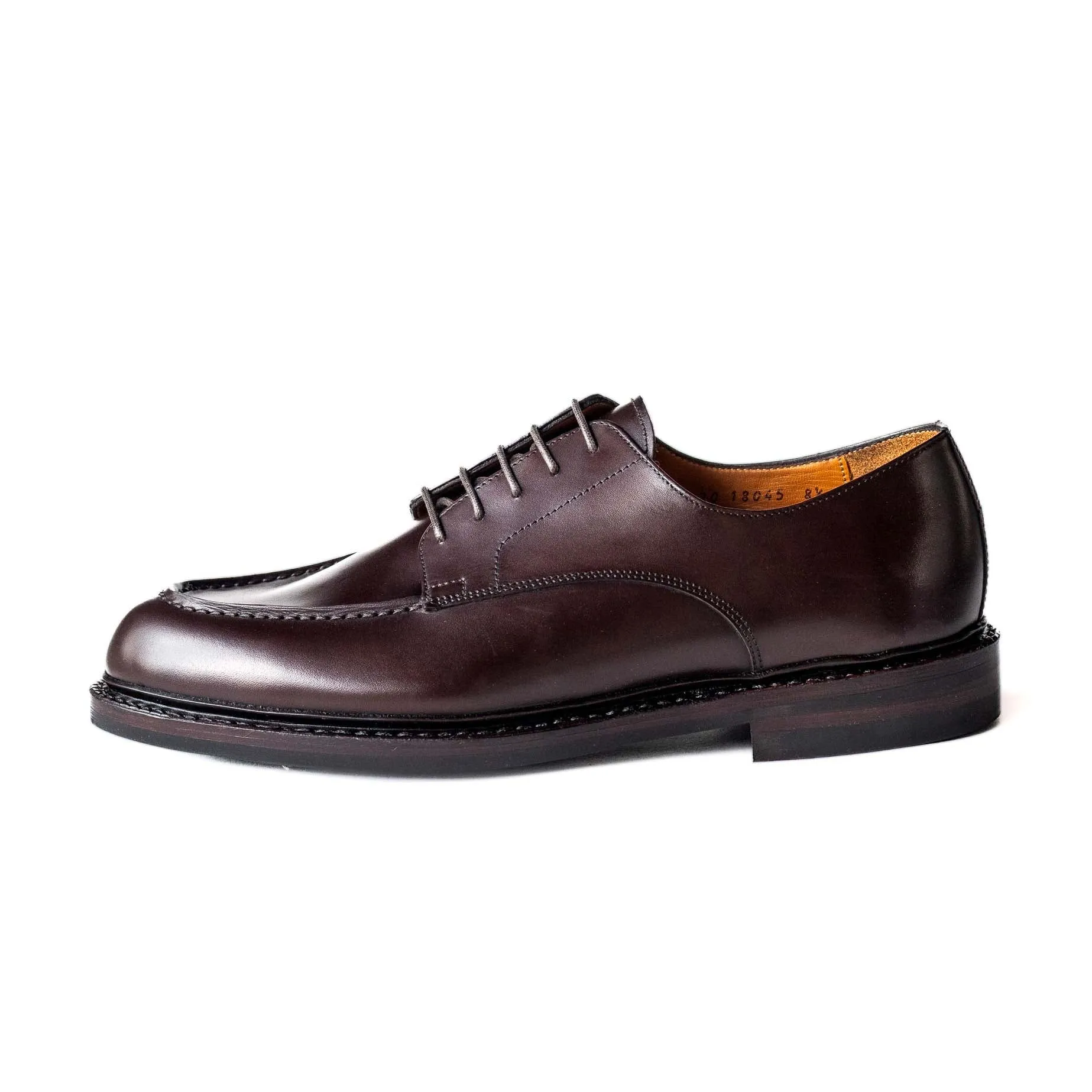 dark brown mens u-tip derby shoes