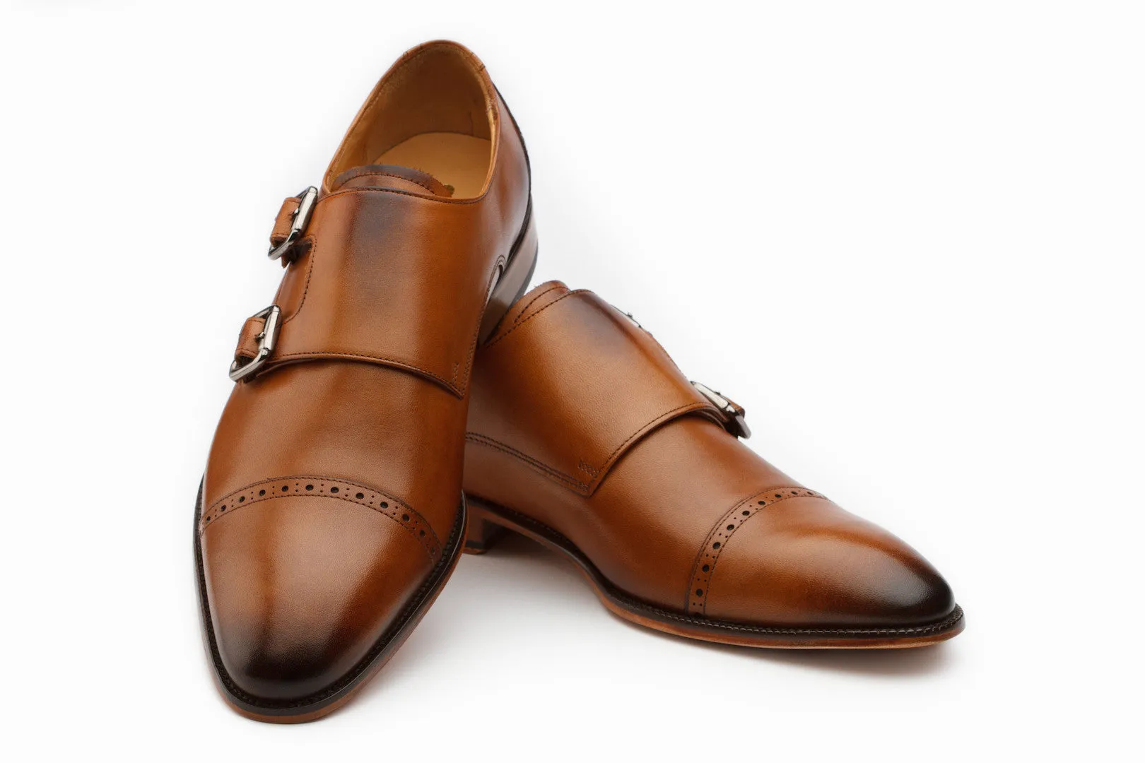 Double Monkstrap shoes - Tan