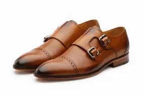 Double Monkstrap shoes - Tan