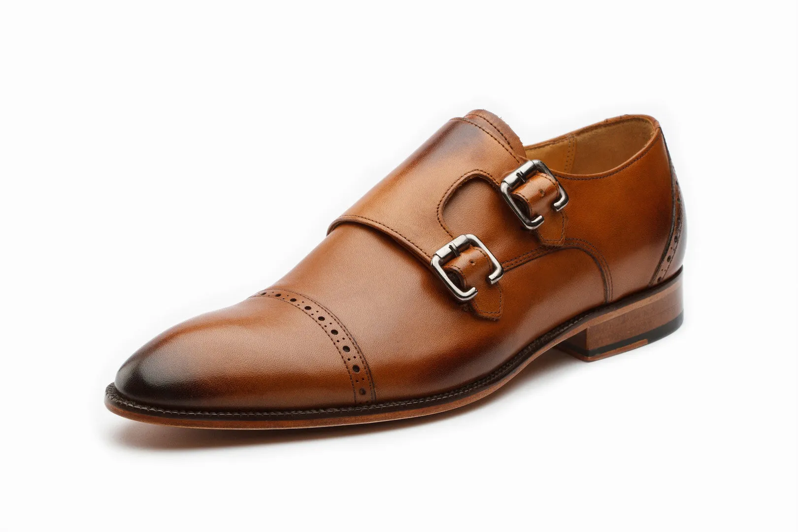 Double Monkstrap shoes - Tan