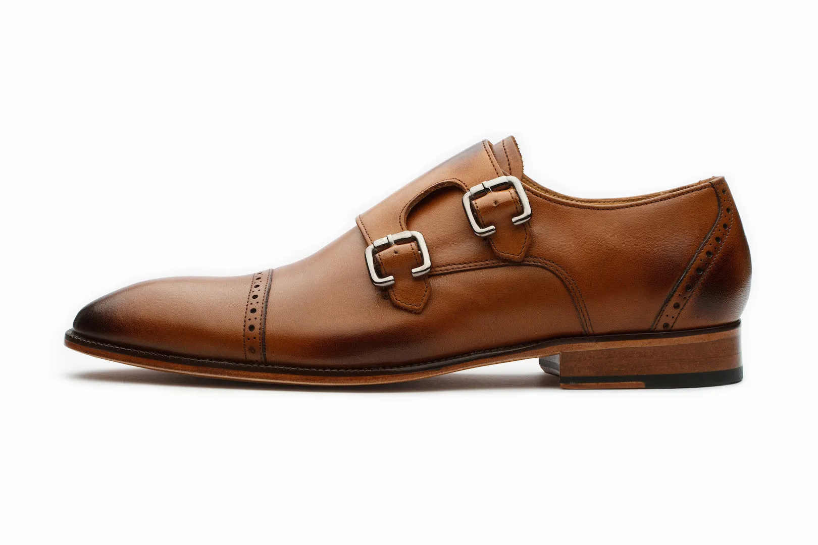 Double Monkstrap shoes - Tan