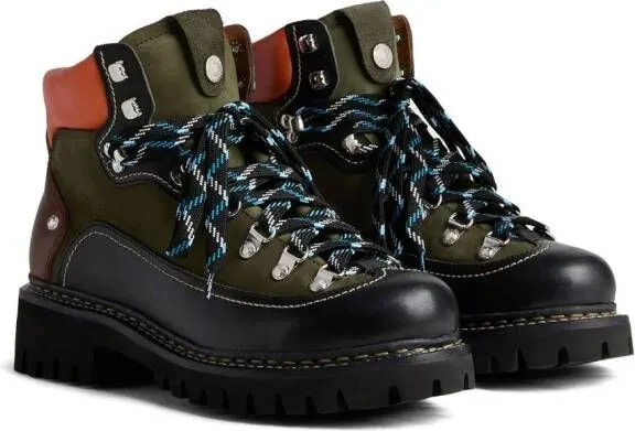 DSQUARED2 panelled leather hiking boots Black