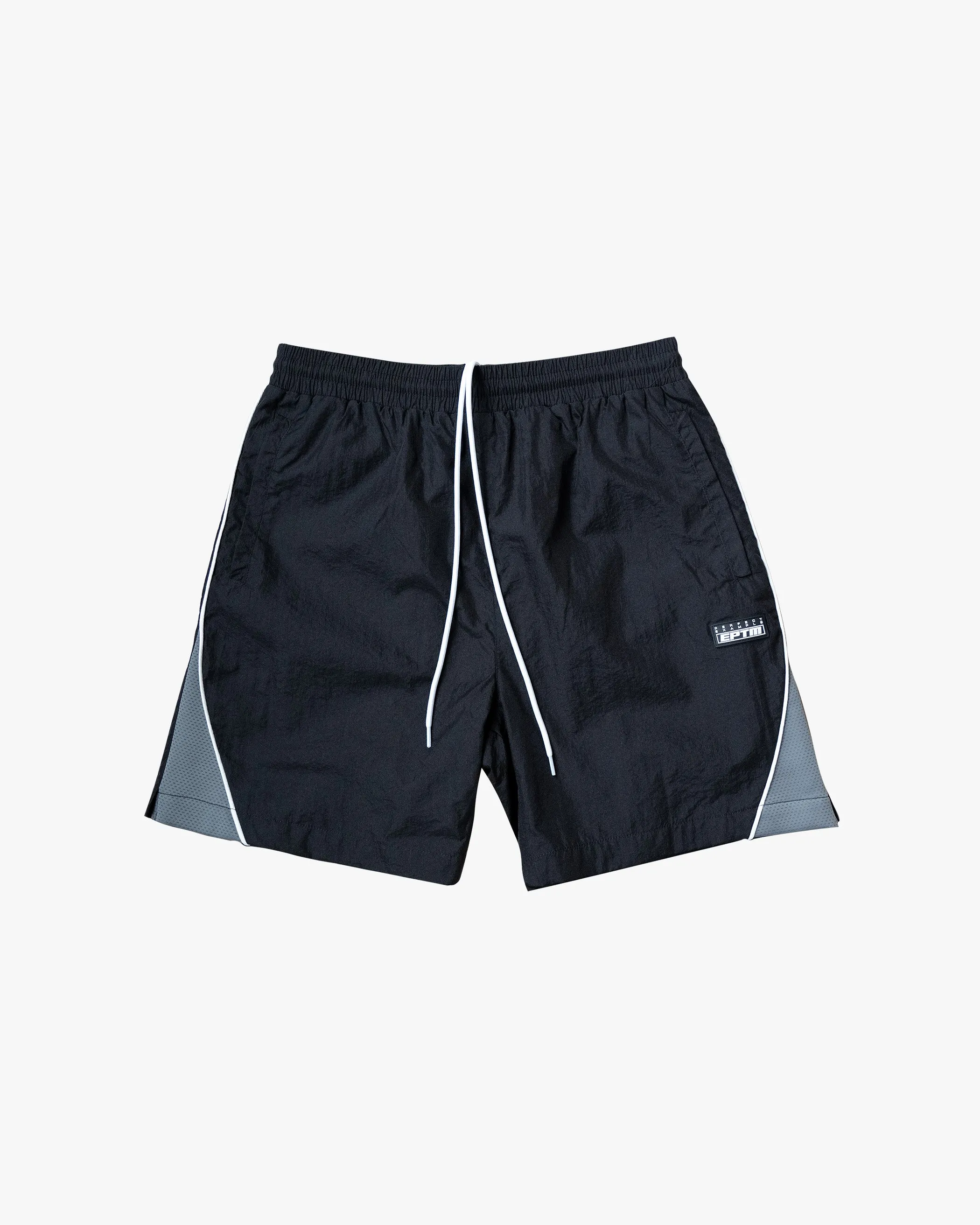 EPTM black derby shorts.