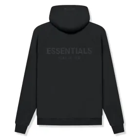 Fear Of God Essentials Reverse Logo Black Hoodie - SS21