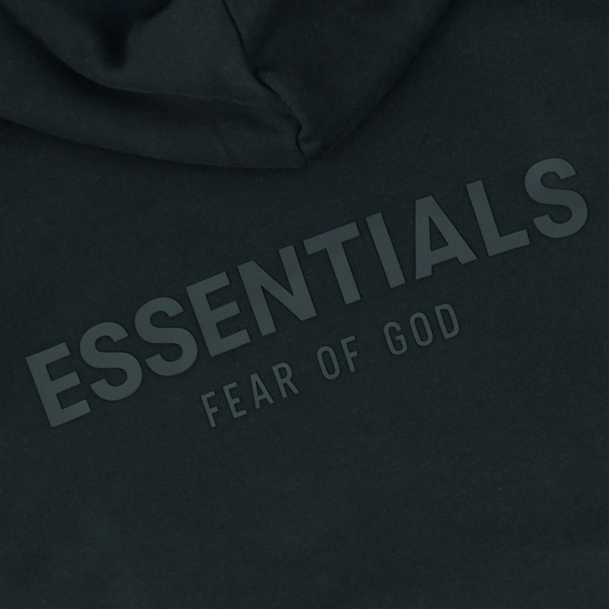 Fear Of God Essentials Reverse Logo Black Hoodie - SS21