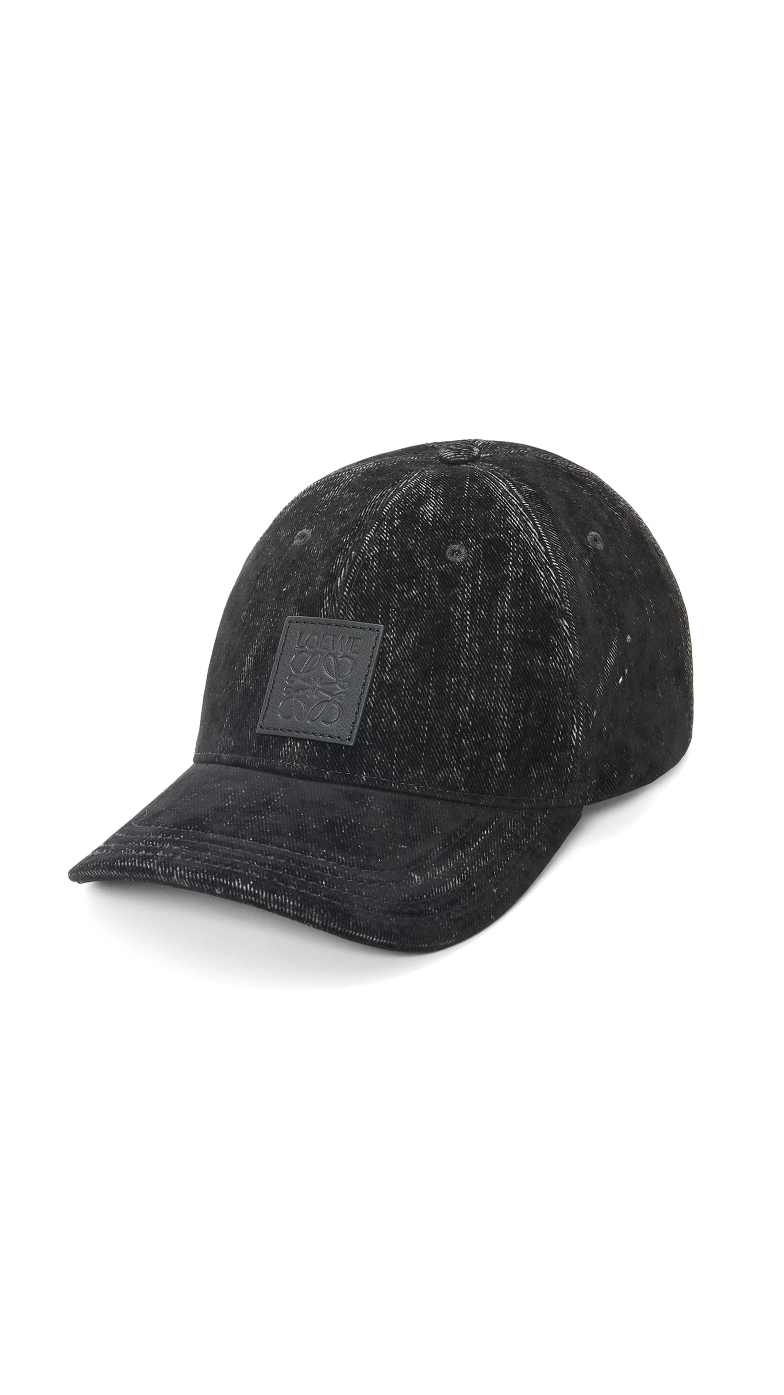 Flocked Denim Patch Cap - Black