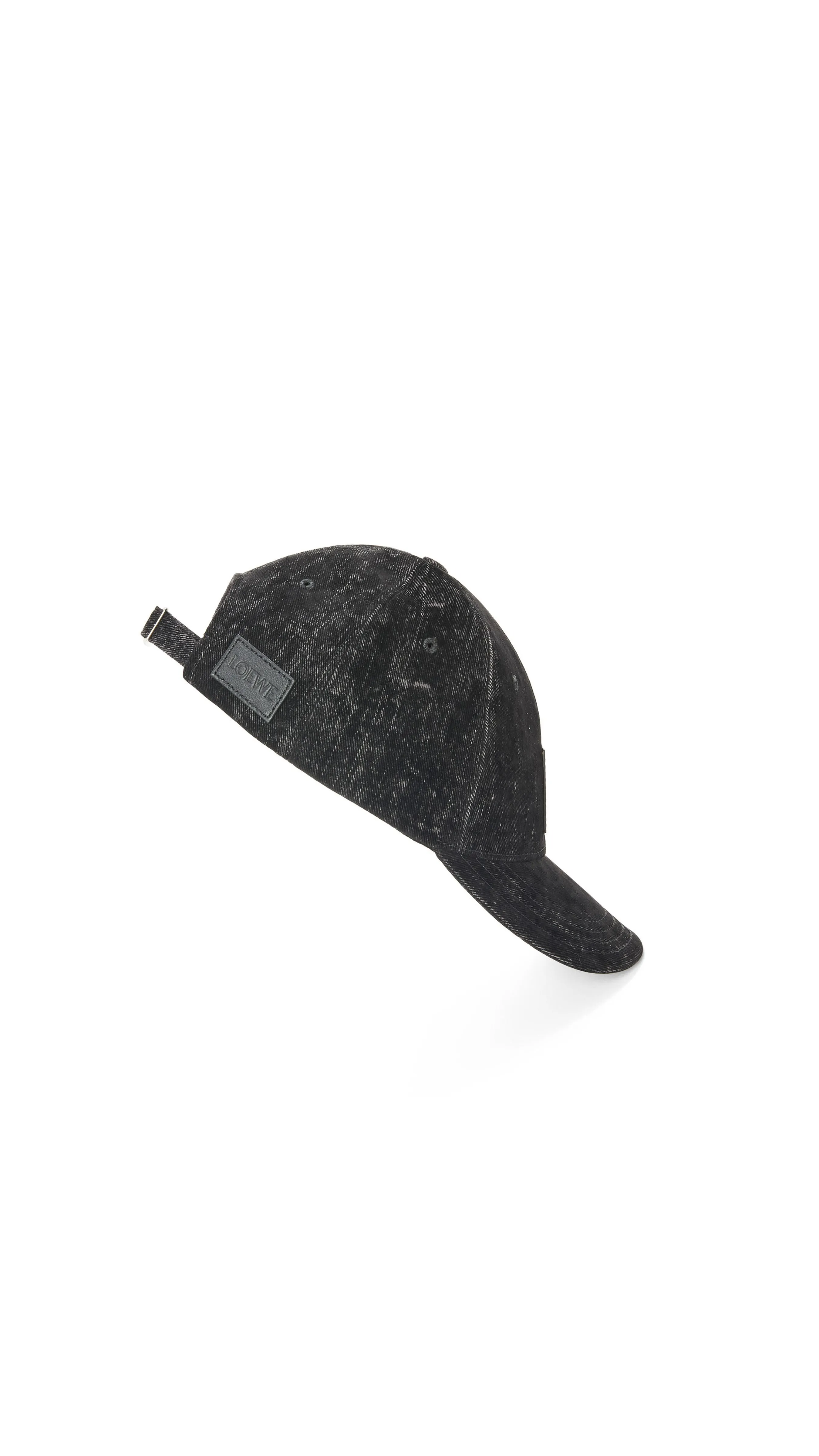 Flocked Denim Patch Cap - Black