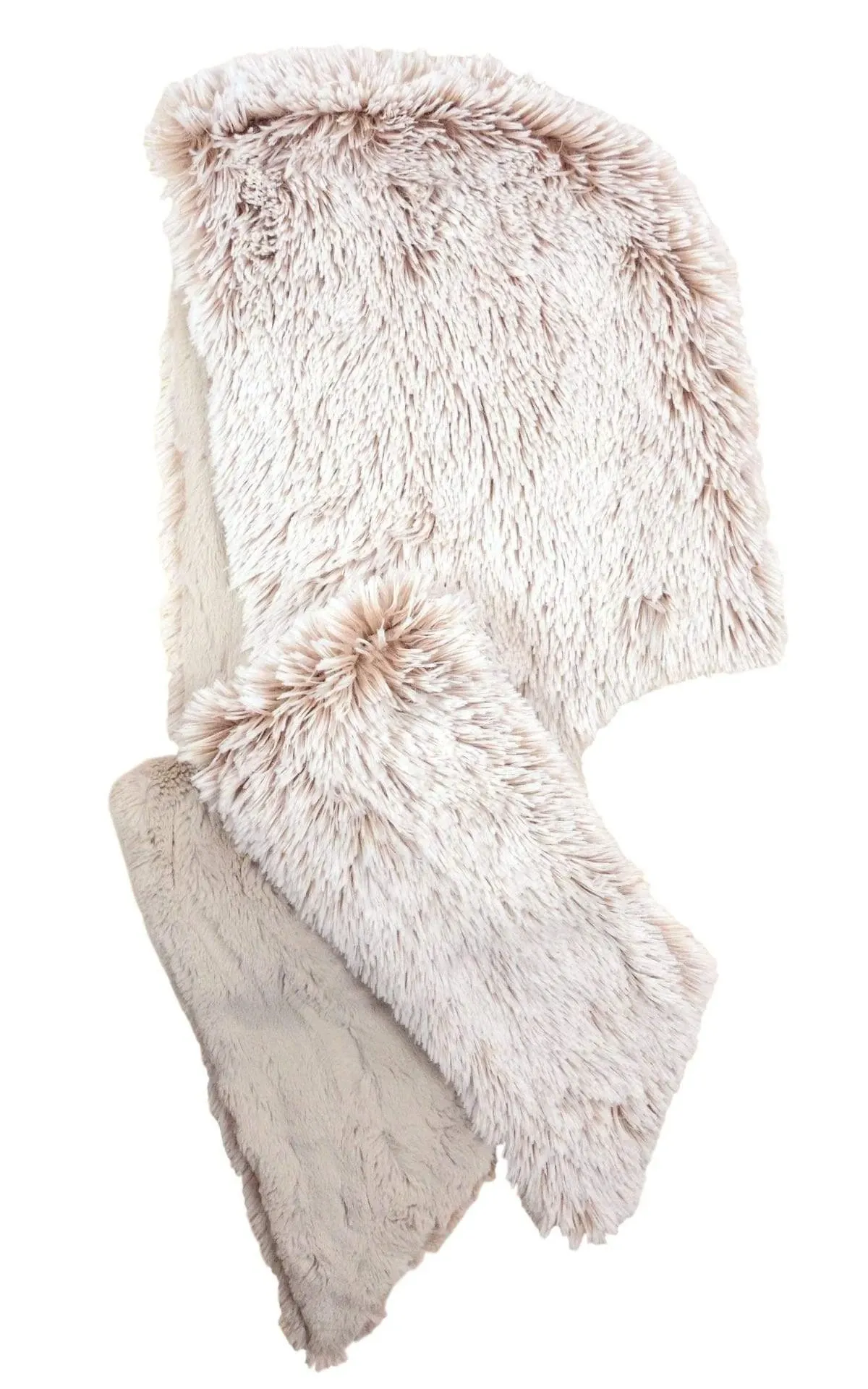 Foxy Beach Cuddly Sand Luxury Faux Fur Hoody Scarf