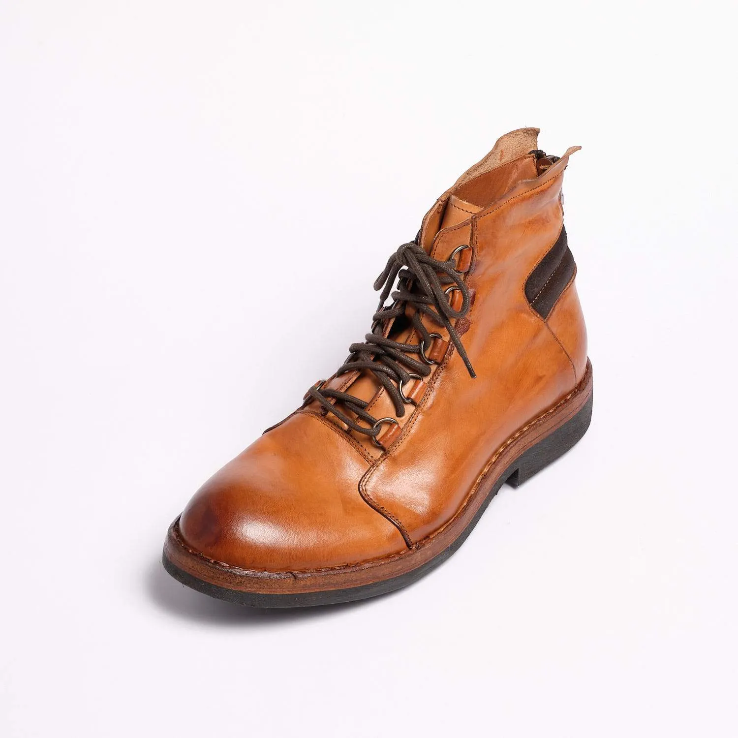 Frank Natural Vacchetta leather cuoio mid boot