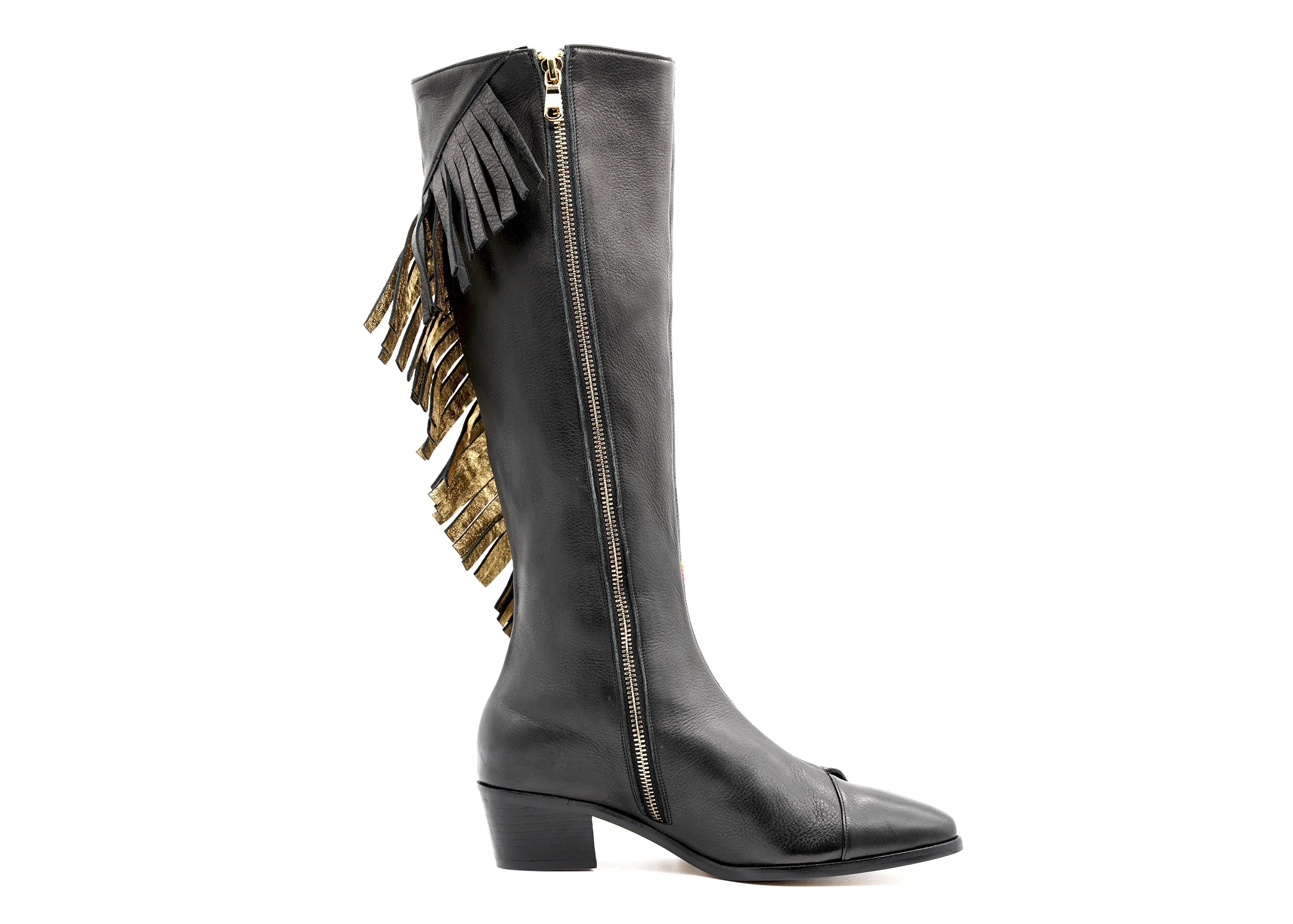 Fringe Boots - Black - Custom Made Freedom Fighter