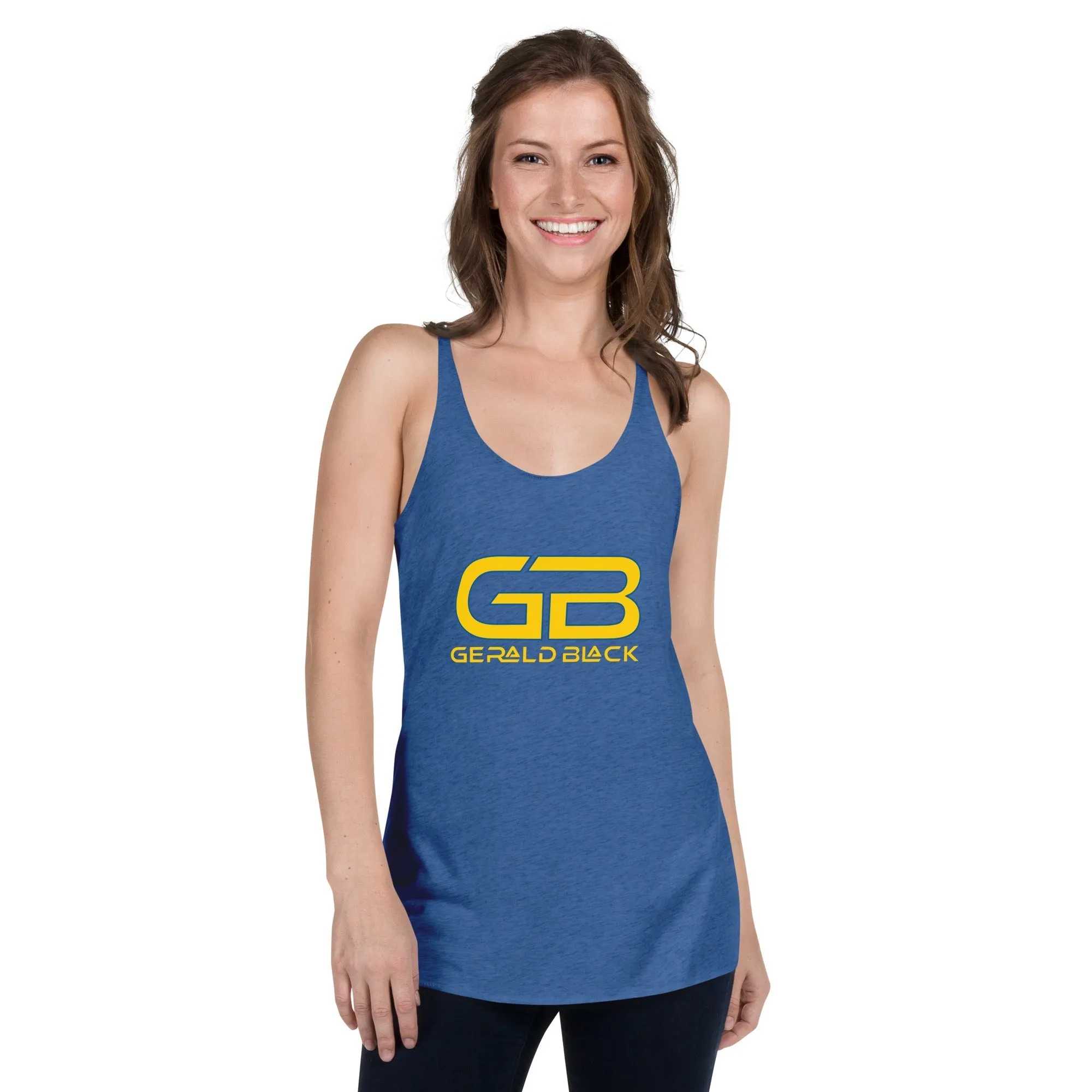 Gerald Black Women's Racerback Tank Top Yellow Blue.