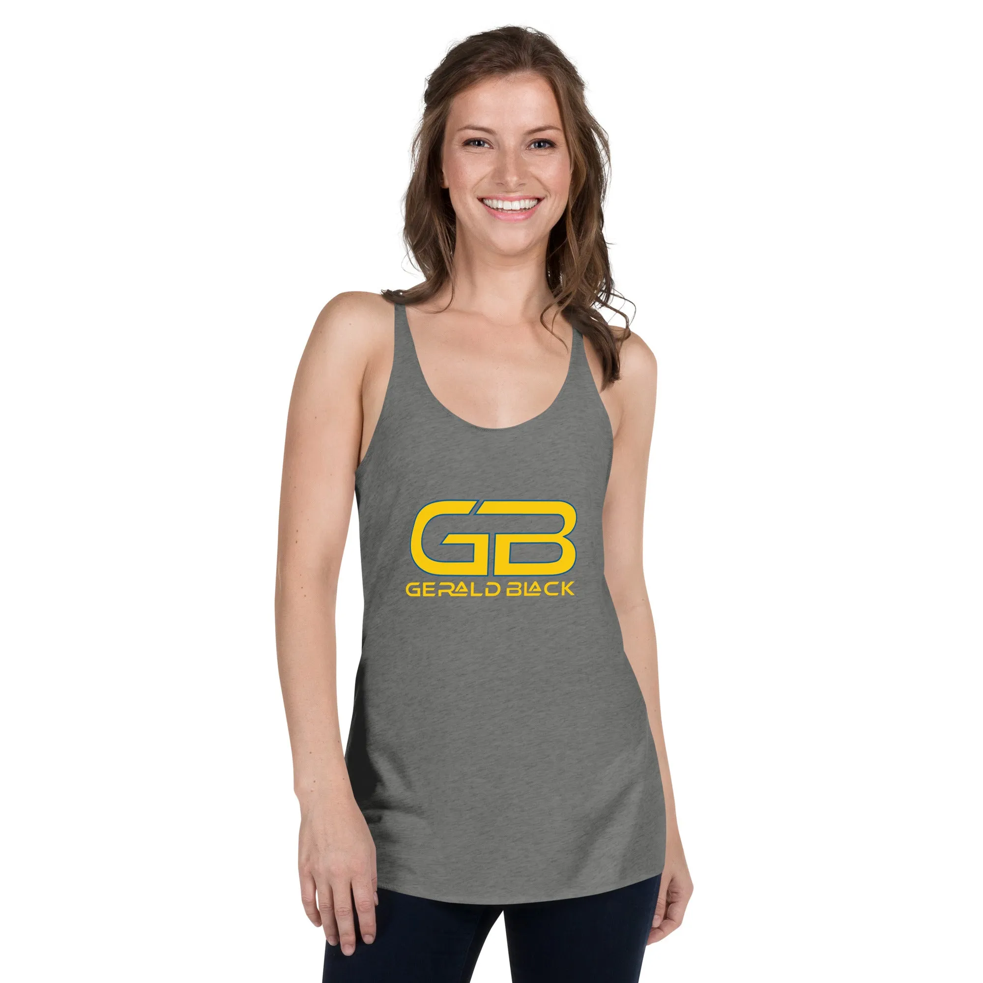 Gerald Black Women's Racerback Tank Top Yellow Blue.