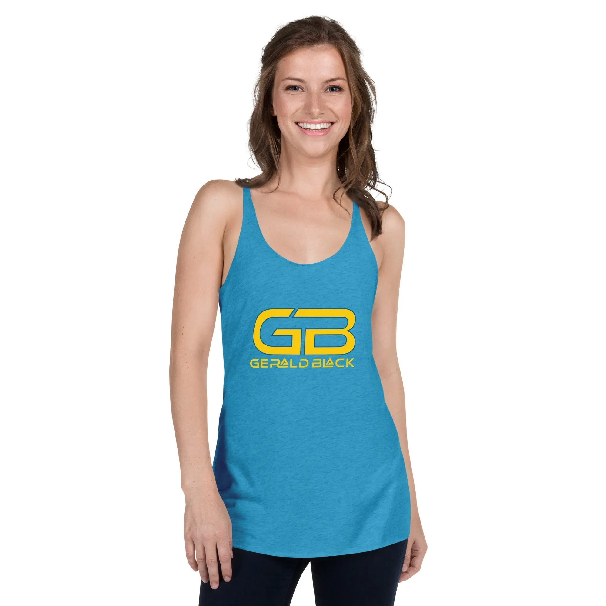 Gerald Black Women's Racerback Tank Top Yellow Blue.