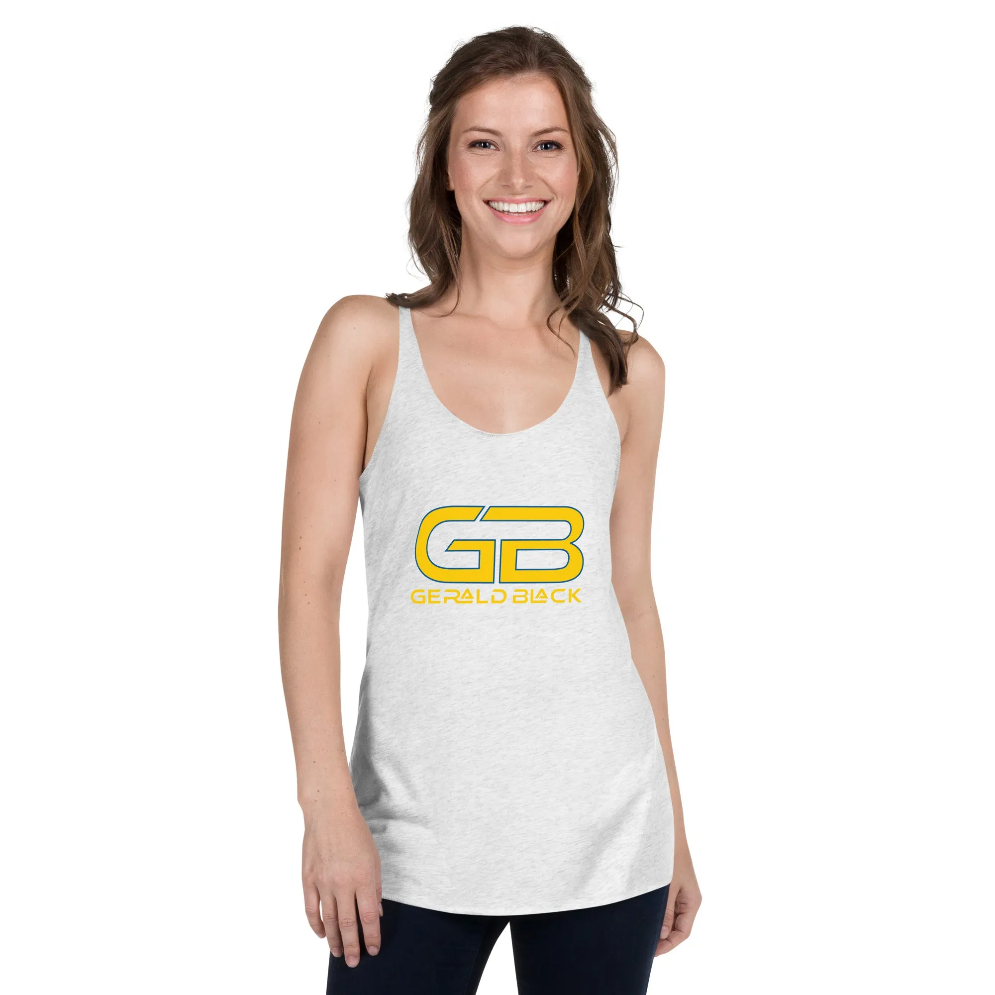 Gerald Black Women's Racerback Tank Top Yellow Blue.