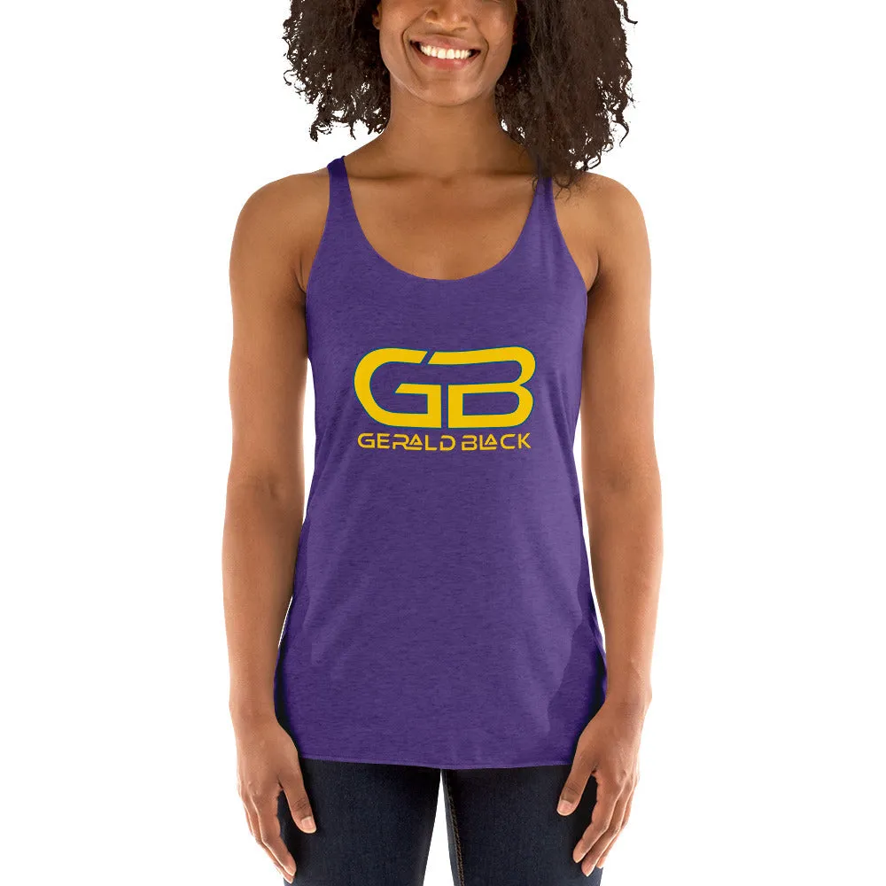 Gerald Black Women's Racerback Tank Top Yellow Blue.