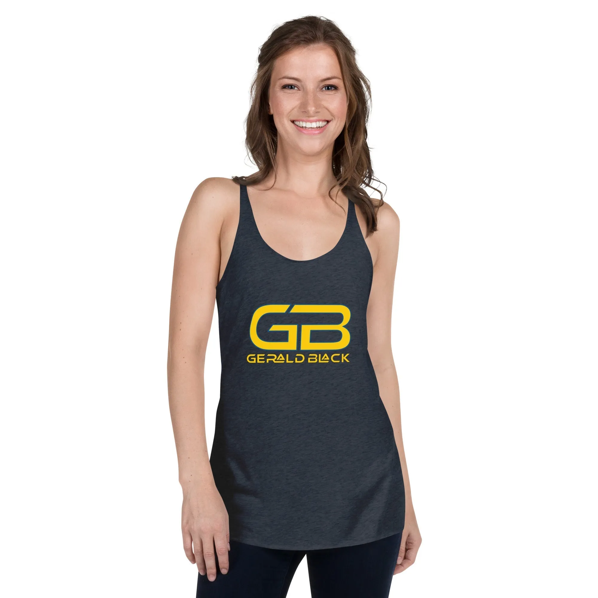 Gerald Black Women's Racerback Tank Top Yellow Blue.