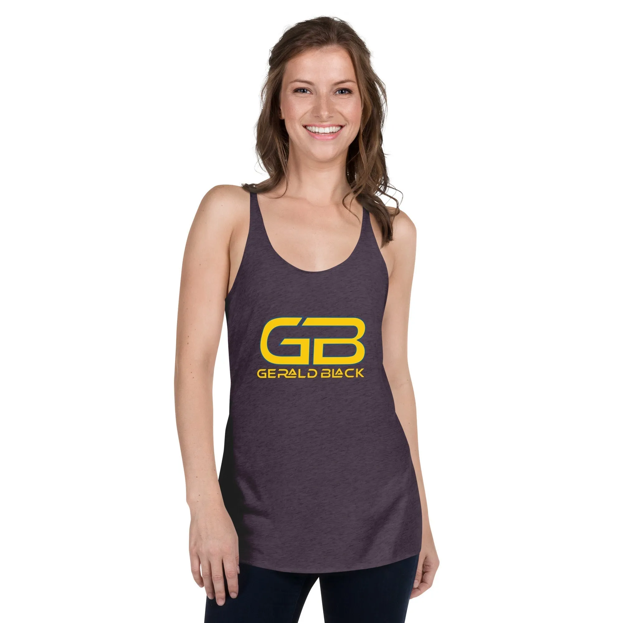 Gerald Black Women's Racerback Tank Top Yellow Blue.