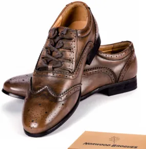 Ghillie Brogues, Brown Leather