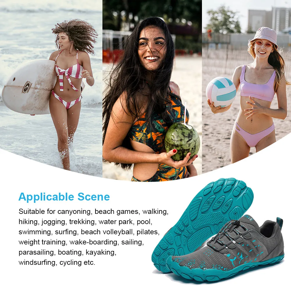 Hiitave Women’s Water Shoes - Quick-Dry Barefoot for Swimming, Diving, Surfing, Aqua Sports, Pool, Beach, Walking, Yoga.